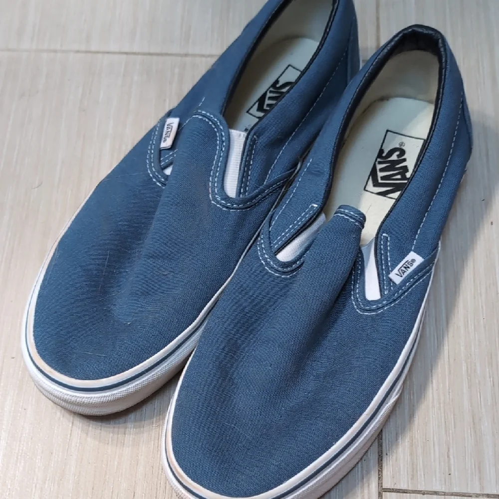 Vans Slip-On Loafers in Navy Blue and White
